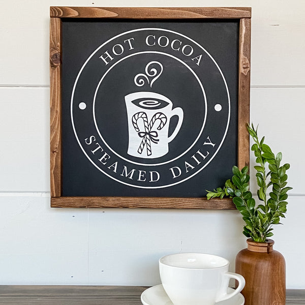 Handcrafted Hot Cocoa sign made out of wood