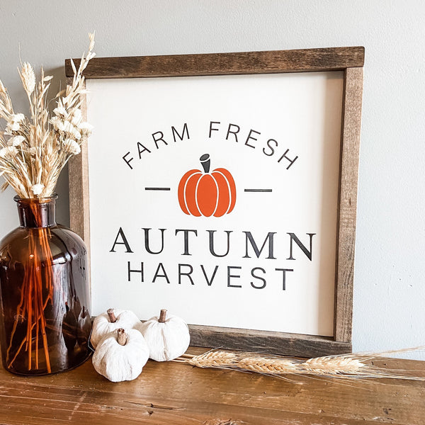 Handcrafted Autumn Harvest sign made out of wood