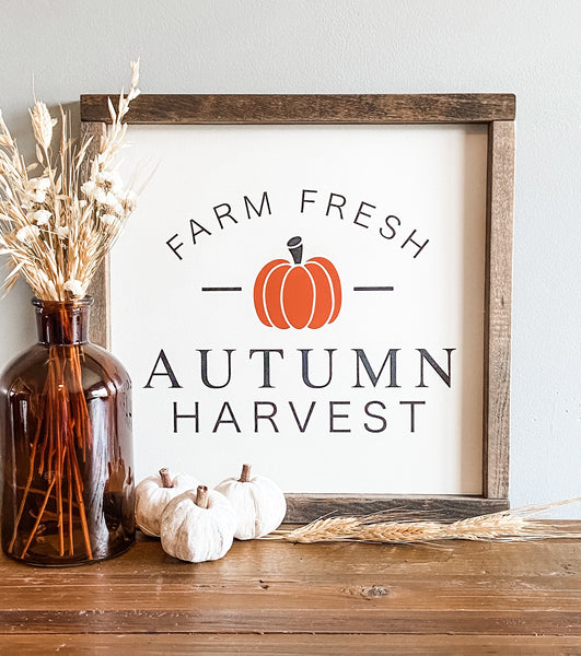 Handcrafted Autumn Harvest sign made out of wood