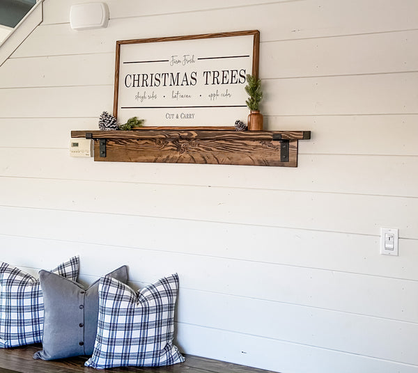 Handcrafted Farm Fresh Christmas Trees sign made out of wood