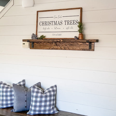 Handcrafted Farm Fresh Christmas Trees sign made out of wood