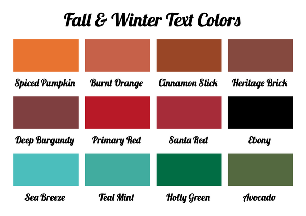 Fall and winter text colors