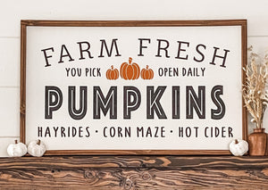 THANKS & GIVING / FARM FRESH PUMPKINS - Double-Sided Sign