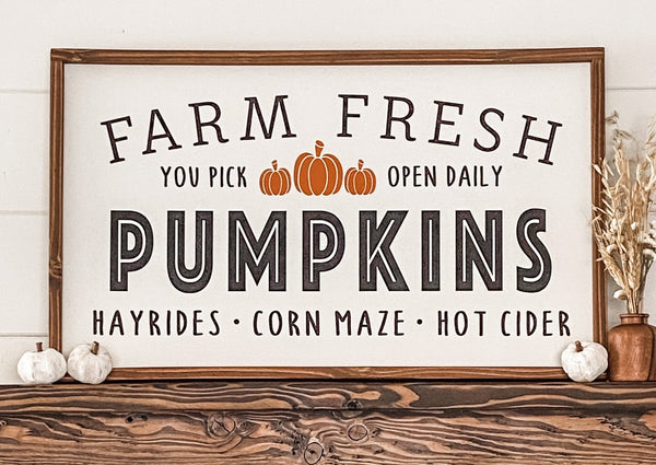 THANKS & GIVING / FARM FRESH PUMPKINS - Double-Sided Sign