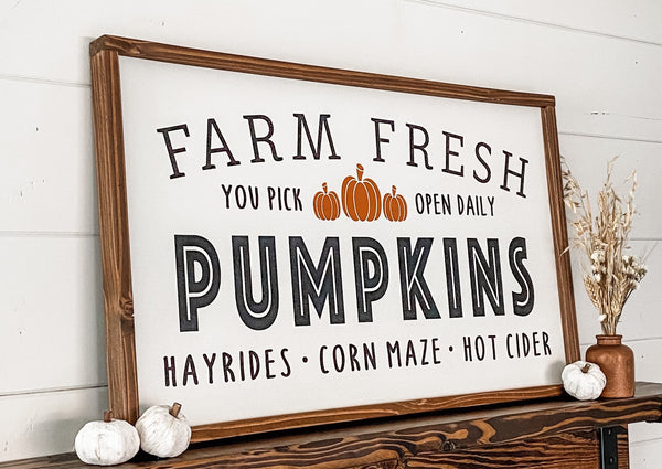 THANKS & GIVING / FARM FRESH PUMPKINS - Double-Sided Sign