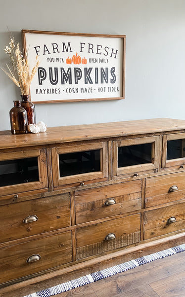 Handcrafted Farm Fresh Pumpkins sign made out of wood