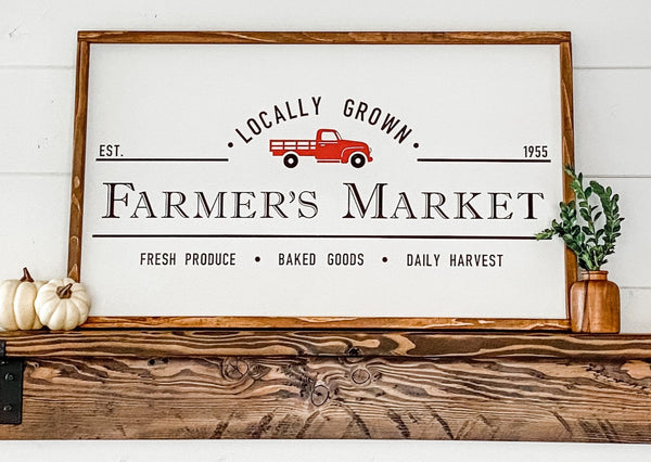 FARMER'S MARKET / HOT COCOA - Double-Sided Sign