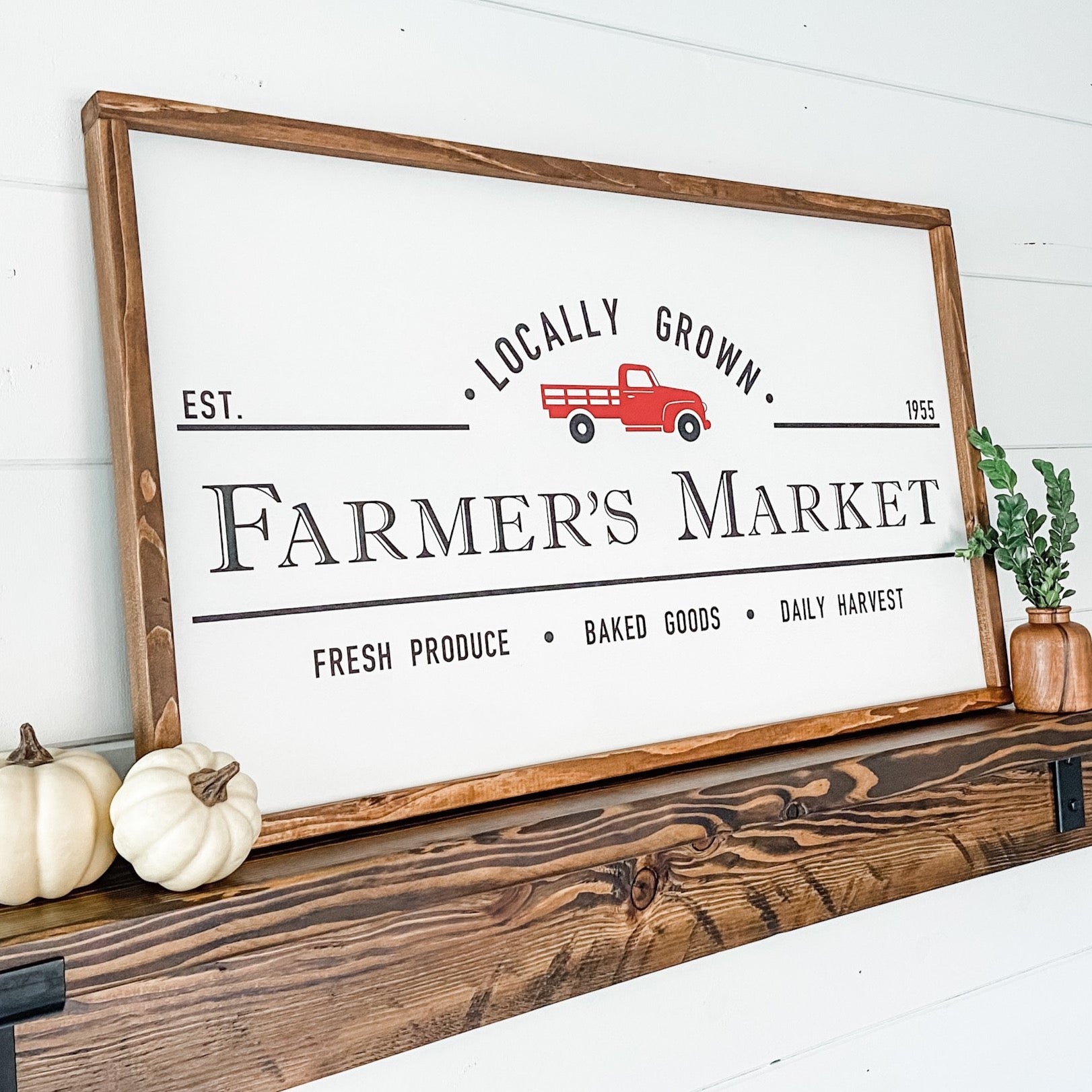 Handcrafted Farmer's Market sign made out of wood