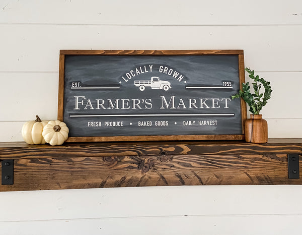 Handcrafted Farmer's Market sign made out of wood