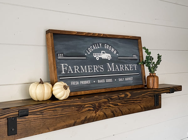 Handcrafted Farmer's Market sign made out of wood