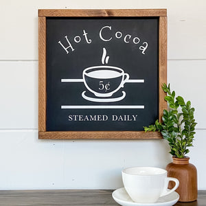 Handcrafted Hot Cocoa sign made out of wood