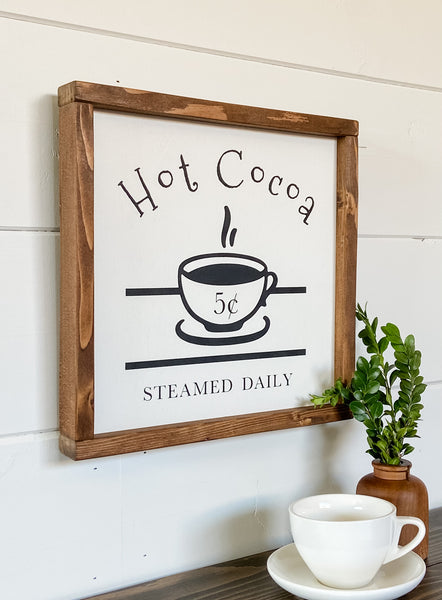 Handcrafted Hot Cocoa sign made out of wood