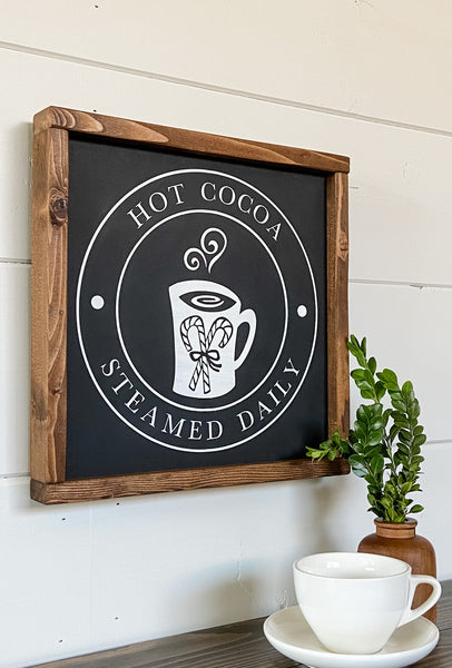 Handcrafted Hot Cocoa sign made out of wood