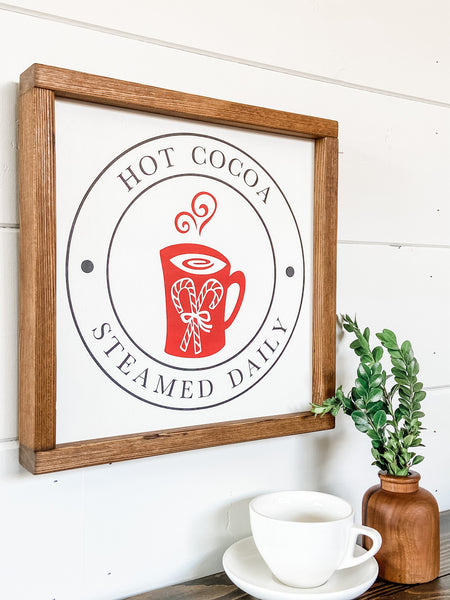 Handcrafted Hot Cocoa sign made out of wood