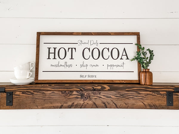 Handcrafted Hot Cocoa sign made out of wood