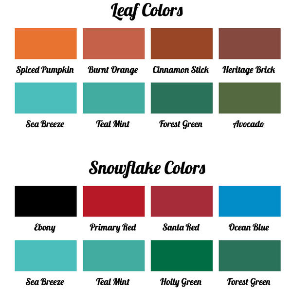 Leaf and snowflake color options