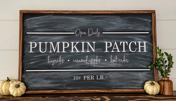 Handcrafted Pumpkin Patch sign made out of wood