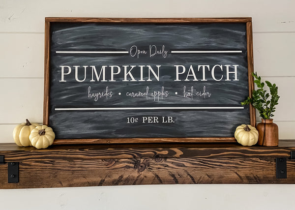 Handcrafted Pumpkin Patch sign made out of wood