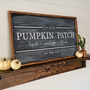 Handcrafted Pumpkin Patch sign made out of wood