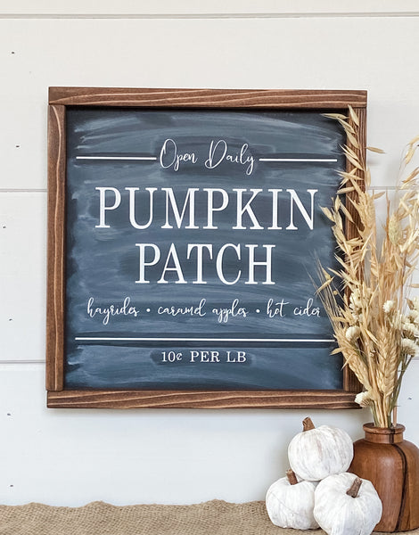 Handcrafted Pumpkin Patch sign made out of wood