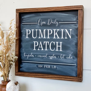 Handcrafted Pumpkin Patch sign made out of wood