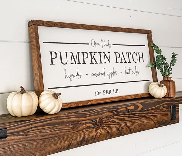 Handcrafted Pumpkin Patch sign made out of wood