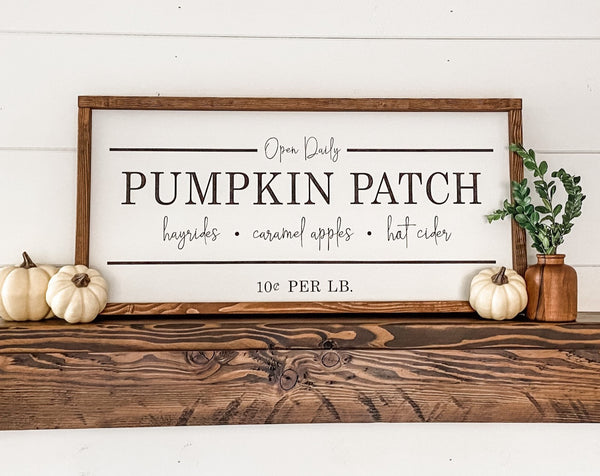 Handcrafted Pumpkin Patch sign made out of wood