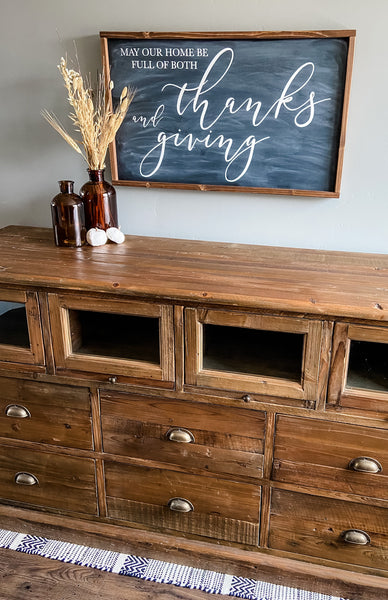 Handcrafted Thanksgiving sign made out of wood