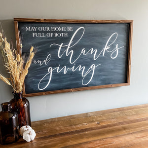 Handcrafted Thanksgiving sign made out of wood