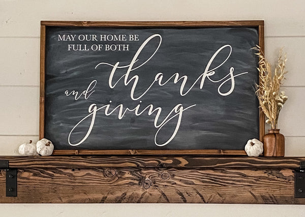 THANKS & GIVING / FARM FRESH PUMPKINS - Double-Sided Sign