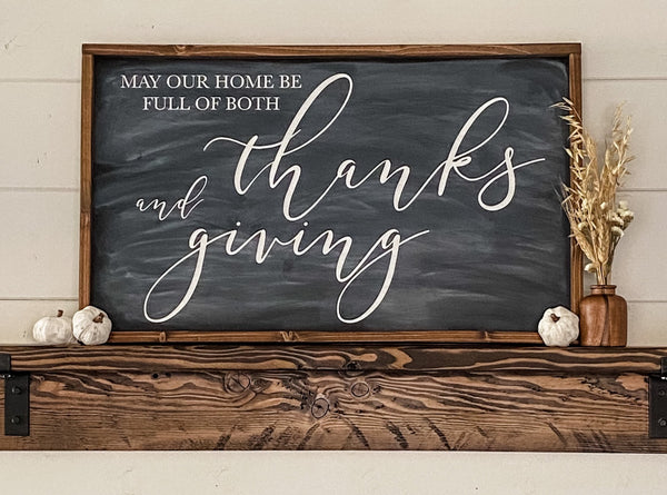 Handcrafted Thanksgiving sign made out of wood