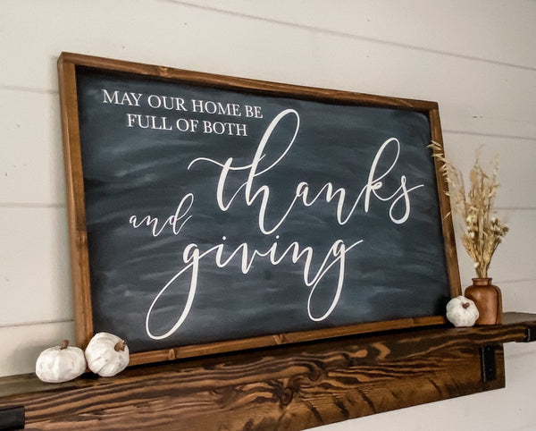 THANKS & GIVING / FARM FRESH PUMPKINS - Double-Sided Sign