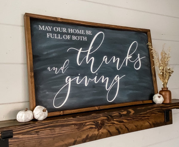 Handcrafted Thanksgiving sign made out of wood