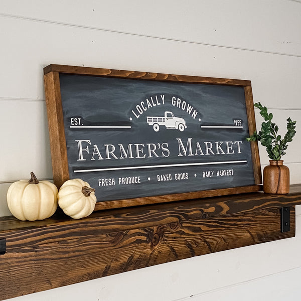 Handcrafted Farmer's Market sign made out of wood