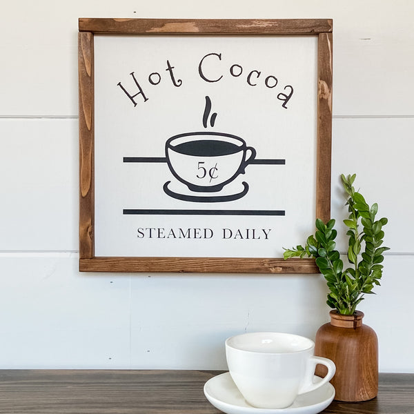 Handcrafted Hot Cocoa sign made out of wood